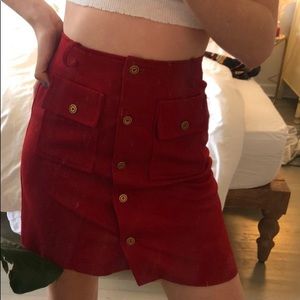 60s red mini skirt